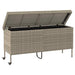 Tuinbox met wielen 160x55x75 cm poly rattan lichtgrijs