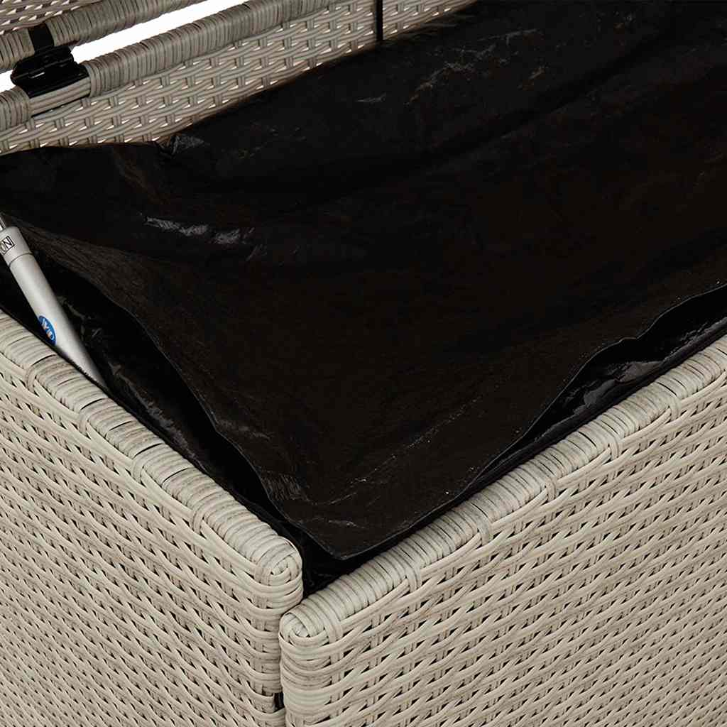 Tuinbox met wielen 160x55x75 cm poly rattan lichtgrijs