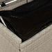 Tuinbox met wielen 160x55x75 cm poly rattan lichtgrijs