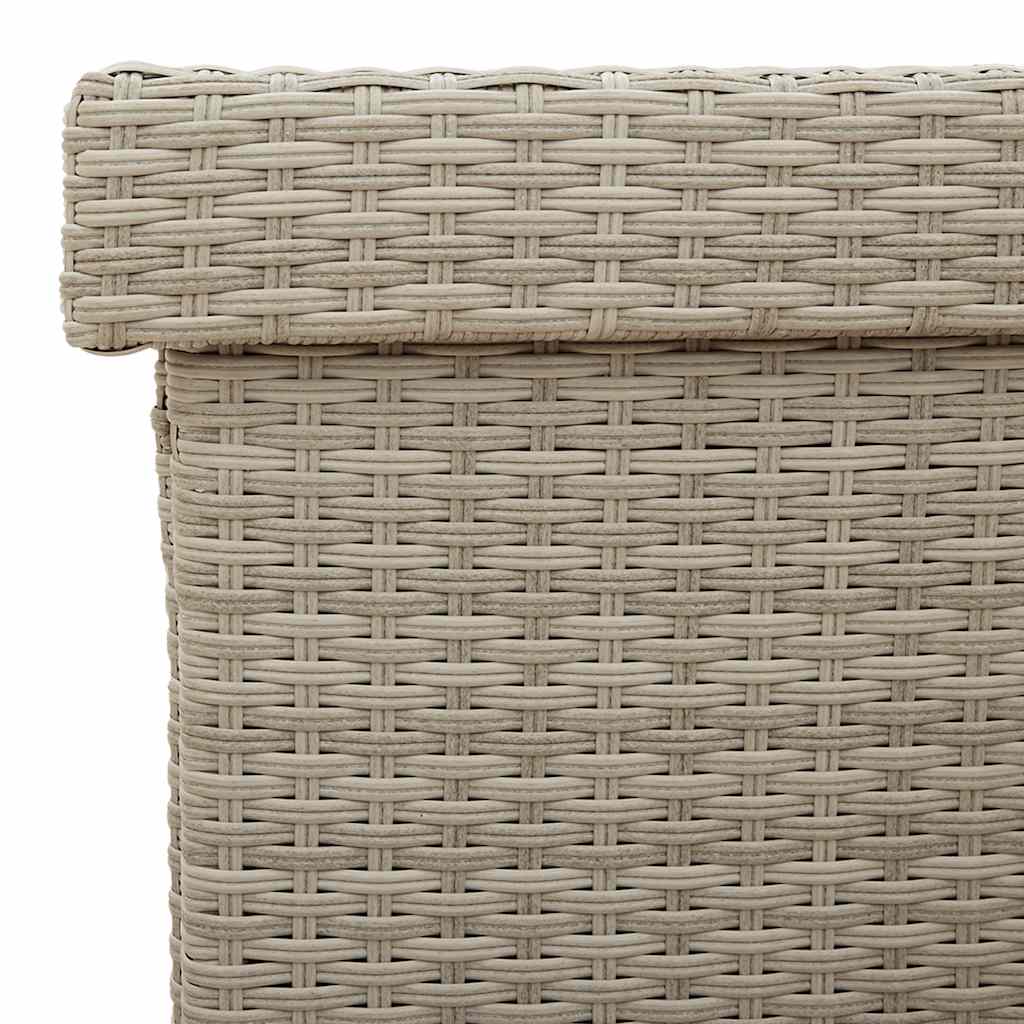 Tuinbox met wielen 160x55x75 cm poly rattan lichtgrijs