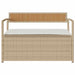 Tuinbank met kussen beige polyrotan