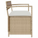 Tuinbank met kussen beige polyrotan