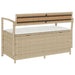 Tuinbank met kussen beige polyrotan