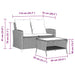 Tuinbank 2-zits met kussens & tafel poly rattan zwart