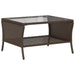 Tuinbank 2-zits met kussens & tafel poly rattan bruin