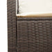 Tuinbank 2-zits met kussens & tafel poly rattan bruin