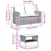 Tuinbank 2-zits met kussens & tafel poly rattan bruin