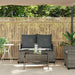 Tuinbank 2-zits met kussens & tafel poly rattan grijs