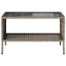 Tuinbank 2-zits met kussens & tafel poly rattan grijs