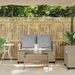 Tuinbank 2-zits met kussens & tafel poly rattan beige