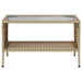 Tuinbank 2-zits met kussens & tafel poly rattan beige