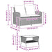 Tuinbank 2-zits met kussens & tafel poly rattan beige