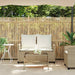 Tuinbank 2-zits met kussens & tafel poly rattan beige