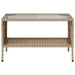 Tuinbank 2-zits met kussens & tafel poly rattan beige