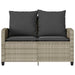 Tuinbank 2-zits met kussens & tafel poly rattan lichtgrijs