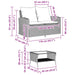 Tuinbank 2-zits met kussens & tafel poly rattan lichtgrijs