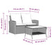 Tuinbank 2-zits met kussens & tafel poly rattan grijs