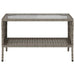 Tuinbank 2-zits met kussens & tafel poly rattan grijs