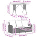 Tuinbank 3-zits met kussens & tafel poly rattan zwart