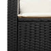 Tuinbank 3-zits met kussens & tafel poly rattan zwart