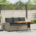 Tuinbank 3-zits met kussens & tafel poly rattan grijs