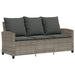 Tuinbank 3-zits met kussens & tafel poly rattan grijs