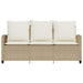 Tuinbank 3-zits met kussens & tafel poly rattan beige