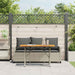 Tuinbank 3-zits met kussens & tafel poly rattan lichtgrijs