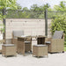 4-delige tuinbankset met kussens beige polyrotan
