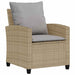 4-delige tuinbankset met kussens beige polyrotan