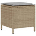 4-delige tuinbankset met kussens beige polyrotan