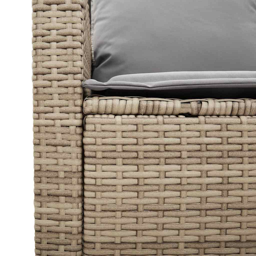 4-delige tuinbankset met kussens beige polyrotan