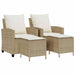 4-delige tuinbankset met kussens beige polyrotan