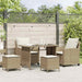 4-delige tuinbankset met kussens beige polyrotan