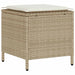 4-delige tuinbankset met kussens beige polyrotan
