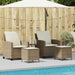 4-delige tuinbankset met kussens beige polyrotan