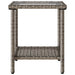 Tuinbank met tafel en kussens L-vormig poly rattan grijs