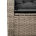 Tuinbank met tafel en kussens L-vormig poly rattan grijs