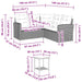 Tuinbank met tafel en kussens L-vormig poly rattan grijs