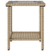 Tuinbank met tafel en kussens L-vormig beige poly rattan