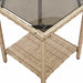 Tuinbank met tafel en kussens L-vormig beige poly rattan