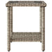Tuinbank met tafel en kussens L-vormig poly rattan lichtgrijs