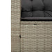 Tuinbank met tafel en kussens L-vormig poly rattan lichtgrijs