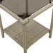 Tuinbank met tafel en kussens L-vormig poly rattan lichtgrijs