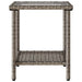 Tuinbank met tafel en kussens L-vormig poly rattan grijs