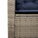 Tuinbank met tafel en kussens L-vormig poly rattan grijs