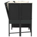 Tuinbank met kussens poly rattan zwart