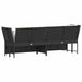 Tuinbank met kussens poly rattan zwart