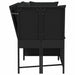 Tuinbank met kussens poly rattan zwart