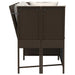 Tuinbank met kussens poly rattan bruin